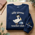 Personalized Silly Goose Teacher Club Graduation Cap embroidered sweatshirt — front view