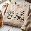 Mama Halloween Bats Spider Web embroidered sweatshirt — front view