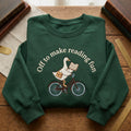 Off to Make Reading Fun Bicycle Goose embroidered sweatshirt — front view
