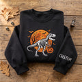Personalized Dinosaur Pumpkin Halloween embroidered sweatshirt — front view