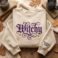 Personalized Witchy Gothic Stars embroidered sweatshirt — front view