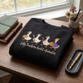 Silly Teachers Build Character Teaching Ducks embroidered sweatshirt — front view