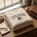 Teach Collegiate Book Stack Minimalist embroidered sweatshirt — front view