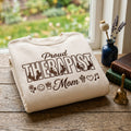 Proud Therapist Mom Session Silhouette Letters embroidered sweatshirt — front view