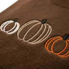 Personalized Fall Pumpkin Trio Minimalist Outline embroidered sweatshirt — front view
