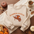Personalized Pumpkin Patch Wheelbarrow Fall embroidered sweatshirt — front view