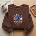 Grandpa Wildflower Bouquet Floral Script embroidered sweatshirt — front view