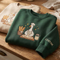 Personalized Bread Baking Goose Chef Hat Apron Sourdough Starter embroidered sweatshirt — front view