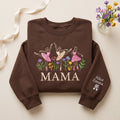 Personalized Mama Ballerina Dancers Wildflowers Kids Names Sleeve embroidered sweatshirt — front view