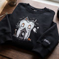 Personalized Halloween Haunted Tooth Dentist Ghost Pumpkin Bats embroidered sweatshirt — front view