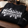Personalized Halloween Dental Teeth Anatomy Ghost Bats Spider Web embroidered sweatshirt — front view