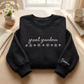 Personalized Great Grandma Daisy Flowers Custom Name embroidered sweatshirt — front view