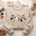 Personalized Halloween Witch Ghost Goose Pumpkin Black Cat Floral embroidered sweatshirt — front view