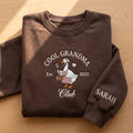 Personalized Cool Grandma Club EST 2025 Goose Cooking embroidered sweatshirt — front view