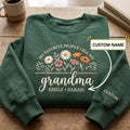Personalized My Favorite People Call Me Grandma Wildflower Garden Custom Names embroidered sweatshirt — front view
