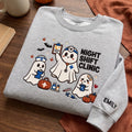 Personalized Halloween Night Shift Clinic Ghost Nurse embroidered sweatshirt — front view