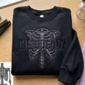 Personalized Radiology Rib Cage Skeleton embroidered sweatshirt — front view