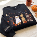 Personalized Halloween Dogs Witch Ghost Vampire Mummy Trick or Treat embroidered sweatshirt — front view