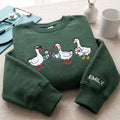 Personalized Nurse Geese Trio Stethoscope Blood Pressure Clipboard embroidered sweatshirt — front view