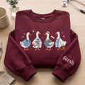 Personalized Nurse Geese Medical Team Cute Goose Healthcare embroidered sweatshirt — front view