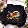 America Bald Eagle American Flag Patriotic embroidered sweatshirt — front view