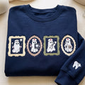 Halloween Dental Ghost Nurse Four Framed Portraits Tooth embroidered sweatshirt — front view