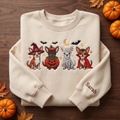 Personalized Halloween Chihuahua Witch Pumpkin Mummy Vampire Costumes embroidered sweatshirt — front view