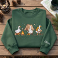 Personalized Camping Geese Campfire Tent Hiking embroidered sweatshirt — front view