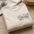 Mom I Love You Wildflower Floral Left Chest embroidered sweatshirt — front view