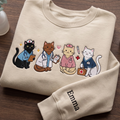 Personalized Nurse Cat Crew Medical Team Stethoscope Clipboard embroidered sweatshirt — front view