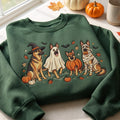 Halloween German Shepherd Witch Ghost Pumpkin Mummy Costumes embroidered sweatshirt — front view