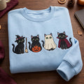 Halloween Black Cats Witch Ghost Vampire Costumes embroidered sweatshirt — front view