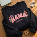Sweetest Mama Tulip Floral Varsity Letter embroidered sweatshirt — front view