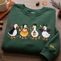 Personalized Halloween Geese Costumes Vampire Candy Corn Witch Bat Floral embroidered sweatshirt — front view