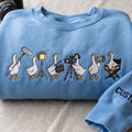 Personalized Film Crew Geese Squad Camera Clapper Megaphone Director Chair embroidered sweatshirt — front view