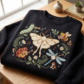 Bug Band Moth Conductor Ladybug Dragonfly Bee Caterpillar Music Botanical embroidered sweatshirt — front view