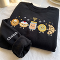 Personalized Hanukkah Dancing Food Latke Sufganiyah Applesauce Gelt Rugelach Menorah embroidered sweatshirt — front view