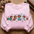 Dachshund Nurse Doctor Medical Scrubs IV Drip Bandage embroidered sweatshirt — front view