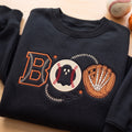 Halloween Baseball Boo Ghost Skeleton Hand Glove Bats embroidered sweatshirt — front view