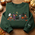 Personalized Halloween Trick or Treat Parade Ghost Witch Skeleton Kids embroidered sweatshirt — front view