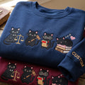 Personalized Lawyer Cat Scales Gavel Books Sleeping Four Scenes embroidered sweatshirt — front view