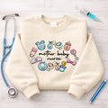 Mother Baby Nurse Postpartum Newborn Baby Items embroidered sweatshirt — front view