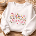 Mama Wildflower Garden Butterflies Hearts embroidered sweatshirt — front view