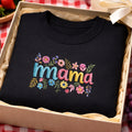 Mama Wildflower Floral Colorful Letters embroidered sweatshirt — front view