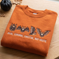 Axial Coronal Sagittal Bat-Tastic Four Bats Halloween Radiology embroidered sweatshirt — front view