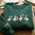Personalized Funny Geese Science Teacher Lab Coat Apple Clipboard embroidered sweatshirt — front view