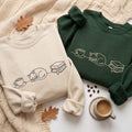 Cat Coffee Books One Line Art Minimalist embroidered sweatshirt — front view