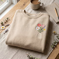 Wildflower Bouquet Vase Left Chest Minimalist embroidered sweatshirt — front view
