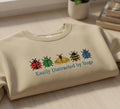Easily Distracted by Bugs Five Colorful Insects Ladybug Bee Beetle Moth embroidered sweatshirt — front view
