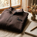 Dachshund Sausage Dog Minimal Left Chest embroidered sweatshirt — front view